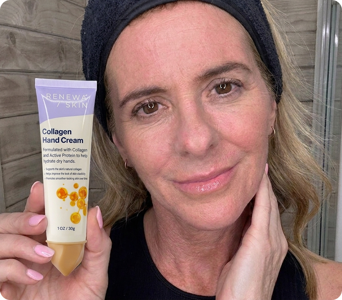 Woman using the RenewaLift skincare device